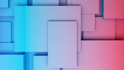 Poster - abstract geometric shape background hot and cold gradientsquare Used in graphics or background images to add various messages.,3d rendering