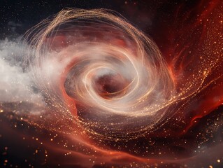 Poster - Dynamic abstract layers of cosmic energy galaxy digital art space aerial view horoscope inspiration