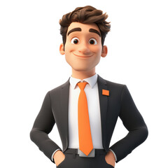 Poster - Business professional networking event office animated character modern environment close-up view professionalism isolated on transparent background