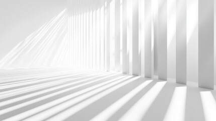 Wall Mural - Abstract White Architecture: Light and Shadow Play in Minimalist Design