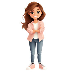 Poster - Friendly cartoon character pose digital art playful environment whimsical style engaging viewpoint isolated on transparent background