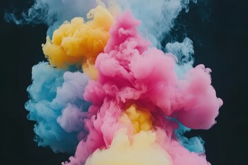 Poster - Colorful Ink Swirls Create Abstract Art Design