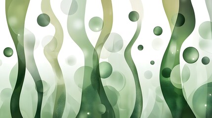 Wall Mural - vector graphic design, green tone, generative ai