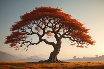 Wall Mural - there is a tree that is standing in the grass