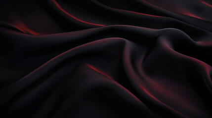 Poster - Opulent Burgundy Silk Satin Drapes - A Luxurious Texture for High-End Fashion and Design.