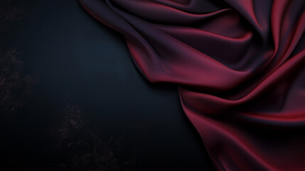 Poster - Opulent Burgundy Silk Satin Drapes - A Luxurious Texture for High-End Fashion and Design.