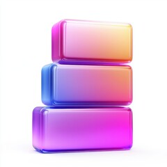 Poster - Three Colorful Gradient Blocks Stack in a Minimalist Modern Design Element