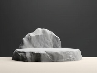 Poster - Abstract Rock Formation with Smooth Textures and Minimalistic Background for Creative Projects and Illustrations