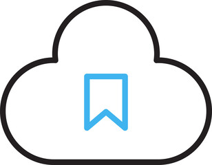 Canvas Print - Cloud and Bookmark Line Icon
