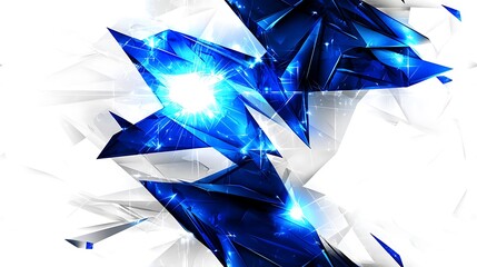 Wall Mural - Abstract Blue Crystal Fractal Art: A Digital Masterpiece