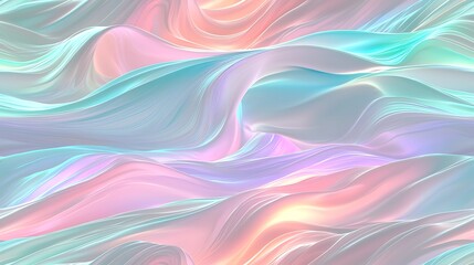 Wall Mural - Pastel Dream: Abstract Wave Forms in Soft Hues