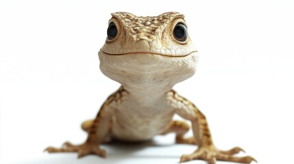 Wall Mural - cute animation of lizard full body stock image, isolated on a white background