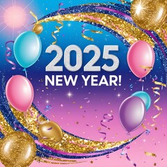 Happy new year 2025 getting card