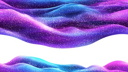 Sticker - Abstract Glittering Galaxy Waves: A Cosmic Design