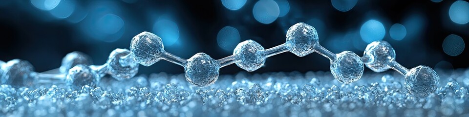 Poster - A molecular structure depicted in a scientific, blue-themed background.
