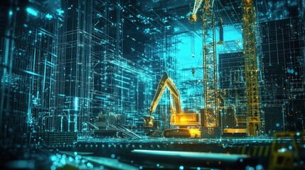 Poster - Holographic Construction Site with Digital Tools and Beams