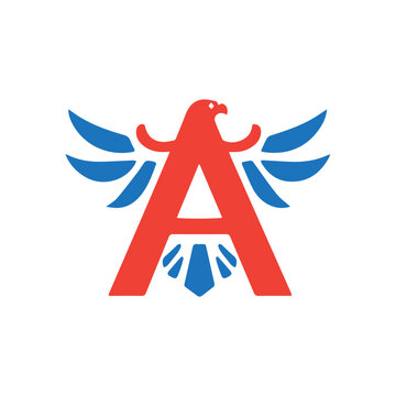 Creative Letter A Eagle Logo Vector Design