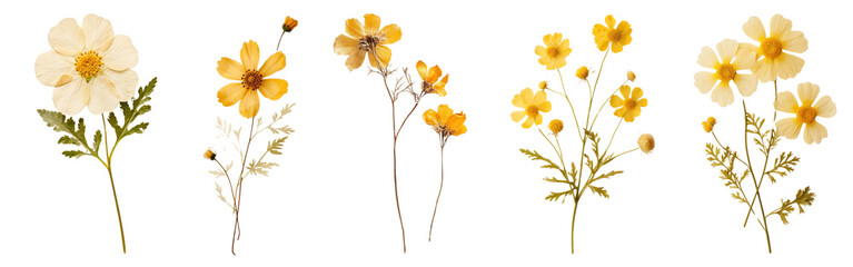 Poster - Aesthetic dry flower png cut out element set, transparent background