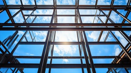 Poster - Steel Structure for Building Construction Under Clear Sky