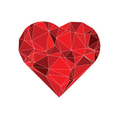 Poster - Abstract love heart of geometric shapes design.