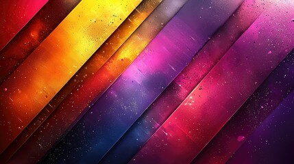 Poster - A vibrant abstract design featuring colorful diagonal stripes with a cosmic texture.