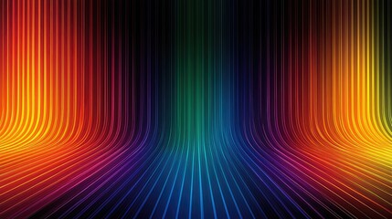 Poster - A vibrant abstract design featuring colorful, flowing lines against a dark background.