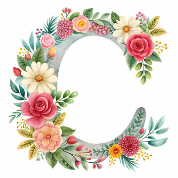 A vintage floral chalk-art-style drop cap featuring the letter 