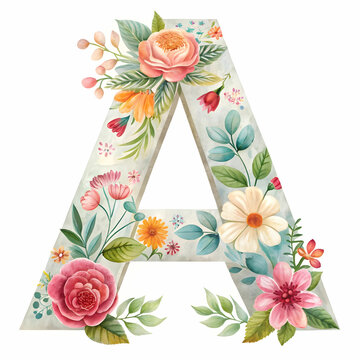 a vintage floral chalk-art-style drop cap featuring the letter 