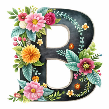vintage-floral-chalk-art-style-drop-cap-letter-b-w