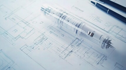 Poster - Detailed Construction Blueprint with Precise Measurements and Scale
