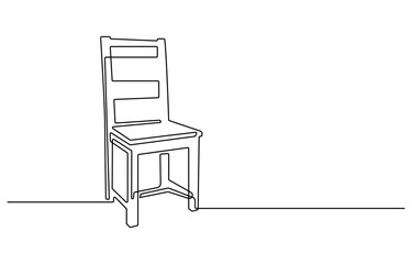 Wall Mural - Chair line icon. continuous line style. simple style chair shape illustration. unique, simple, One continuous single drawing line art flat doodle kitchen chair, living room chair, dining, guests