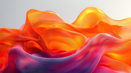 Poster - A vibrant, flowing abstract design featuring waves of orange, pink, and purple hues.