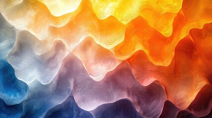 Poster - A vibrant, abstract wave pattern blending warm and cool colors.