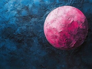 Wall Mural - Pink Moon on Blue Background,