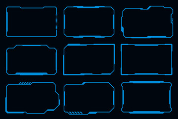 Wall Mural - futuristic frame hud technology cyberpunk design element. technology hi-tech element.