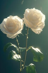 Poster - White Roses in Vase