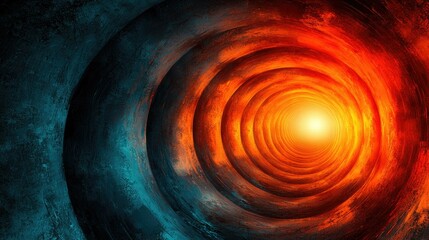 Poster - Abstract depiction of swirling colors leading to a bright center, suggesting depth and energy.