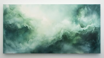 Wall Mural - Soft green watercolor with dreamy abstract texture