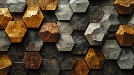 Poster - Hexagon pattern on wall