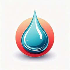 Wall Mural - drop of water icon logo on white background