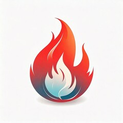 Wall Mural - fire icon logo on white background, vintage style illustration