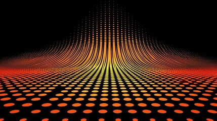 Poster - Abstract graphic of a wave-like pattern with gradient colors and circular dots.