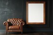 © Abdul - Darkened room features a leather armchair and a wooden frame.