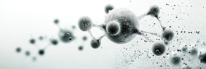 Poster - Abstract representation of molecular structures in a scientific context.