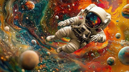 Wall Mural - Astronaut in Space