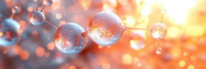 Poster - Abstract representation of molecular structures with a glowing background.