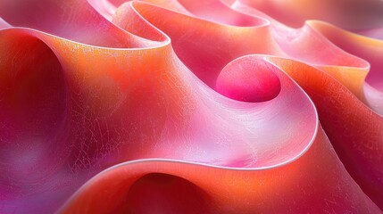 Poster - Abstract swirling patterns in vibrant pink and orange hues, resembling a fluid texture.