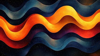Poster - Abstract wavy patterns in vibrant colors create a dynamic, modern visual effect.