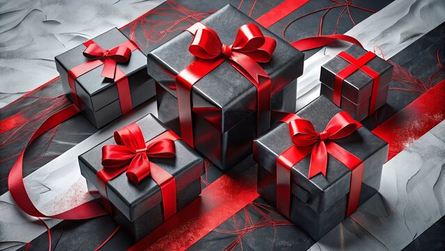 background with cubes box black and red