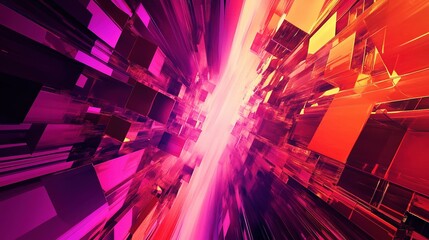 Poster - Abstract 3D Background with Colorful Cubes and Dynamic Perspective